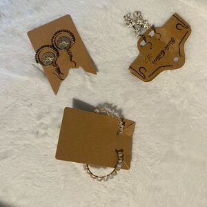 Elegant Gold and White Earrings Set